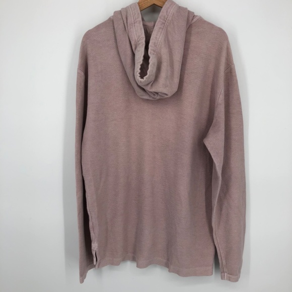 American Eagle Mens Hoodie Size Medium Pink Fade Sweatshirt Pockets Thick Knit - Picture 8 of 14